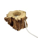 Lampe sur pied � base de boule de cristal lampe sculpt�e originale en racine de bois.