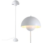 Lampe sur pied au design nordique blanc classique avec abat - jour et base parabolique douille e27 pour ...