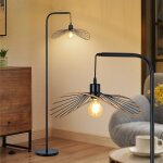Lampe sur pied nettlife noire style vintage lampe de lecture arqu�e en m�tal e27 avec interrupteur au ...
