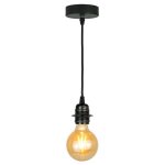 Lampe suspension - design - mtal noir - compatible e27 - 60w - intrieur