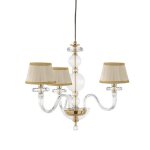 Lampe � suspension - gold lights - bach - verre transparent - 3 ampoules - design contemporain