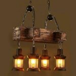 Lampe suspension pendentif en bois à 4 têtes lampe rétro de plafond vintage metal hauteur réglable e27 ... Lampe suspension pendentif en bois à 4 têtes lampe rétro de plafond vintage metal hauteur réglable e27 ...