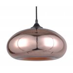 Lampe  suspension - fantasia - design en verre - 30cm  - or rose ou gris fum - e27