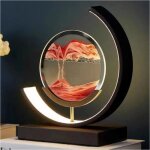 Lampe de table  led style sablier 3d en verre art dcoratif unique peinture de sable mouvant veilleuse ...