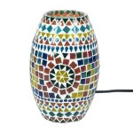 Lampe de table - verre - ovale - mosaque - 21cm - design contemporain