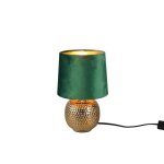 Lampe de table - reality sophia - abat - jour rond conique - vert dor� - c�ramique - 40w