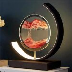Lampe de table - sablier 3d - verre - led - art d�coratif unique