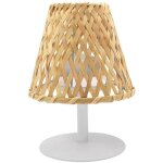 Lampe de table sans fil - lumisky - ibiza - h26 cm - bambou naturel - led blanc chaud et blanc