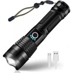 Lampe torche - led - ultra puissante - 4300 lumens - rechargeable usb - �tanche