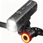Lampe velo 2 led ultra puissantes 6000mah eclairage velo rechargeable usb c feu arri�re v�lo intelligent ...