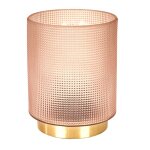 Lampe a poser verre embosse rose