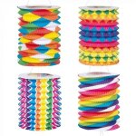 Lampions multicolores en papier x12 - 13 cm