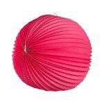 Lampion papier rond fuchsia 36cm - lampion rond en papier gaufr� - lanterne en papier ronde fuchsia pour ...
