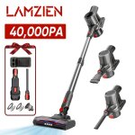 Lamzien aspirateur balai sans fil 40kpa / 45min / 6 en 1 �cran led pour poils danimaux sols durs et moquettes ...