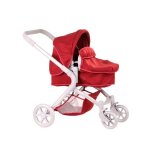 Landau 4 roues gotz - 2 en 1 - feutrine - rouge bourgogne - mixte - a partir de 18 mois