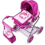 Landau pour poupe - woody - licorne 91509 - rose - a partir de 3 ans - enfant fille