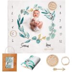 Langes coton bb tapis mois garon ou fille unisexethme feuilles cadeau baby - shower mamans tapis ...