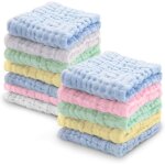 Langes en mousseline pour bb lot de 12 pour la peau sensible du bb serviette de bain en coton  6 ...