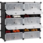 Langria penderie etagre  chaussures modulable diy 10 cube meuble rangement modules en plastique pour ...
