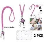 Lani�re collier en cristalavec lani�re en cristal r�tractable et transparent porte - cartes didentit�pour ...