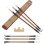 Lanmok 6 pcs pinceaux de calligraphie chinoise pour peinture aquarelle ecritures traditionnelles peintures ...