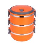 Lanqi lunch box pour pique - nique bo�te � bento durable acier inoxydable 3 couches orange