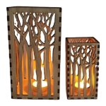 Lanterne en bois ajoure  motif darbre porte - bougie dcoratif romantique pour maison entre table ...