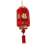 Lanterne chinoise traditionnelle - duokon - mod�le 3d - feutre doux - rouge - d�coration de f�te