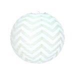 Lanterne - japonaise - blanche � chevrons gris - 35 cm - papier - int�rieur
