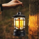 Lanterne led lampe de camping vintage pour lext�rieur lampe de camping rechargeable led usb type c pour ...