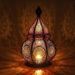 Lanterne marocaine d�corative - zokko - 36x205 cm - noir et or - effet lumi�re et ombre - r�sistante ...