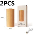 Lanterne - photophore - bougeoirbougie de simulation en bois � led sans flammerechargeable par usbsouffleur ...