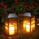 Lanternes solaires dext�rieur - zgeer - r�tro - noir - plastique - led - ip44