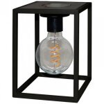 Lanterne solaire - lulla - noir - batterie - 1 ampoule - jardin - mtal