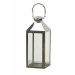 Lanterne sur pied porte bougie avec poignee decoration interieur ou exterieur en metal et verre 14x15x415cm ...