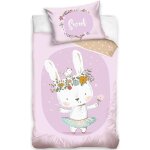 Lapin rose parure de lit housse de couette 100x135 + taie 40x60 parure 100% coton pour lit  barreau ...
