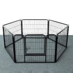Laras panneaux parc enclos pour chiens chiots lapins mtal 60 x 80 cm noir 6 panneaux