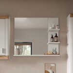 Laredo miroir de salle de bain 80cm 3 tablettes blanc.