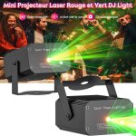 Laser eclairage dj lampe de sc�ne uking - jeu de lumiere projecteur rouge et vert pour disco f�te anniversaire ...
