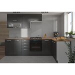 Lassen cuisine complte dangle 240x165 cm avec plan de travail - angles rversible - 8 lments - gris ...