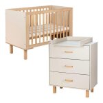Laura ensemble b�b� commode et lit �volutif 120x60 champagne + plan � langer commode