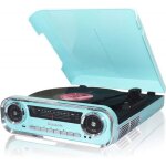 Platine vinyle - lauson - 01tt18 - design muscle car - bluetooth - 3 vitesses - 2 haut - parleurs 3w