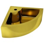 Lavabo dangle en cramique dor - vidaxl - 45x32x125 cm - a poser - intrieur