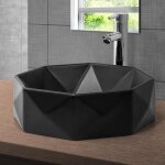 Ml - design lavabo en céramique noir Ø 42x135 cm design diamant rond vasque à poser moderne lavabo de ... Ml - design lavabo en céramique noir Ø 42x135 cm design diamant rond vasque à poser moderne lavabo de ...