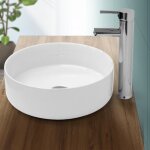 Ecd germany lavabo salle de bain - Ø 355 x 120 mm - en céramique - ronde - blanc - lave - mains Évier ... Ecd germany lavabo salle de bain - Ø 355 x 120 mm - en céramique - ronde - blanc - lave - mains Évier ...