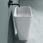 Lavabo colonne blanc vasque sur pied doporro colossum31 rectangulaire solid surface 40x35x80cm