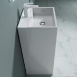 Lavabo colonne blanc vasque sur pied doporro colossum34 rectangulaire solid surface 50x42x90cm
