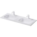 Lavabo double en rsine mai & mai col04 - blanc - 120x48x14cm - pour 2 personnes - sans trop - plein