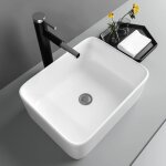 Lavabo rectangulaire moderne en céramique Évier de salle de bain bac à laver blanc 400x300x135mm Lavabo rectangulaire moderne en céramique Évier de salle de bain bac à laver blanc 400x300x135mm