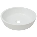 Vidaxl lavabo ronde cramique blanc 42x12 cm vasque  poser salle de bain 142341